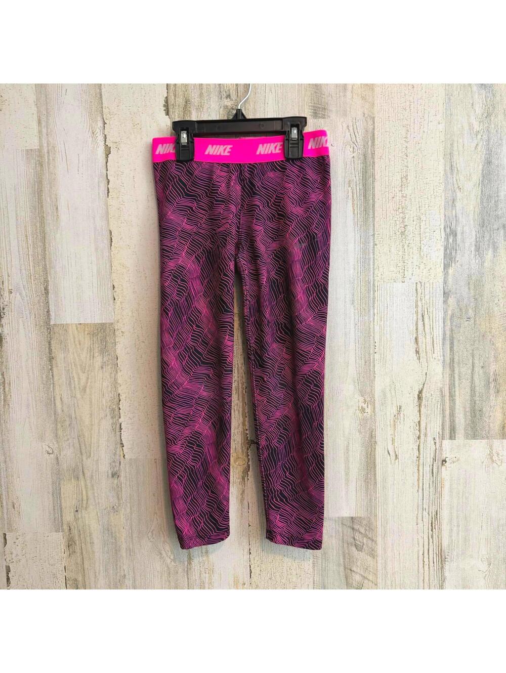 Nike Dri-FIT Girls 6-7YRS 6X Purple and Black Athletic Leggings
